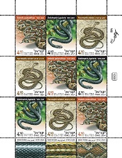 Snakes in Israel Stamp Sheet