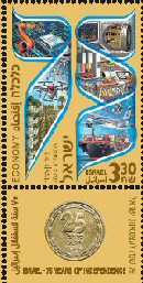 Stamp:State of Israel  75 Years - Economy (State of Israel  75 Years), designer:DAVID BEN HADOR 03/2023